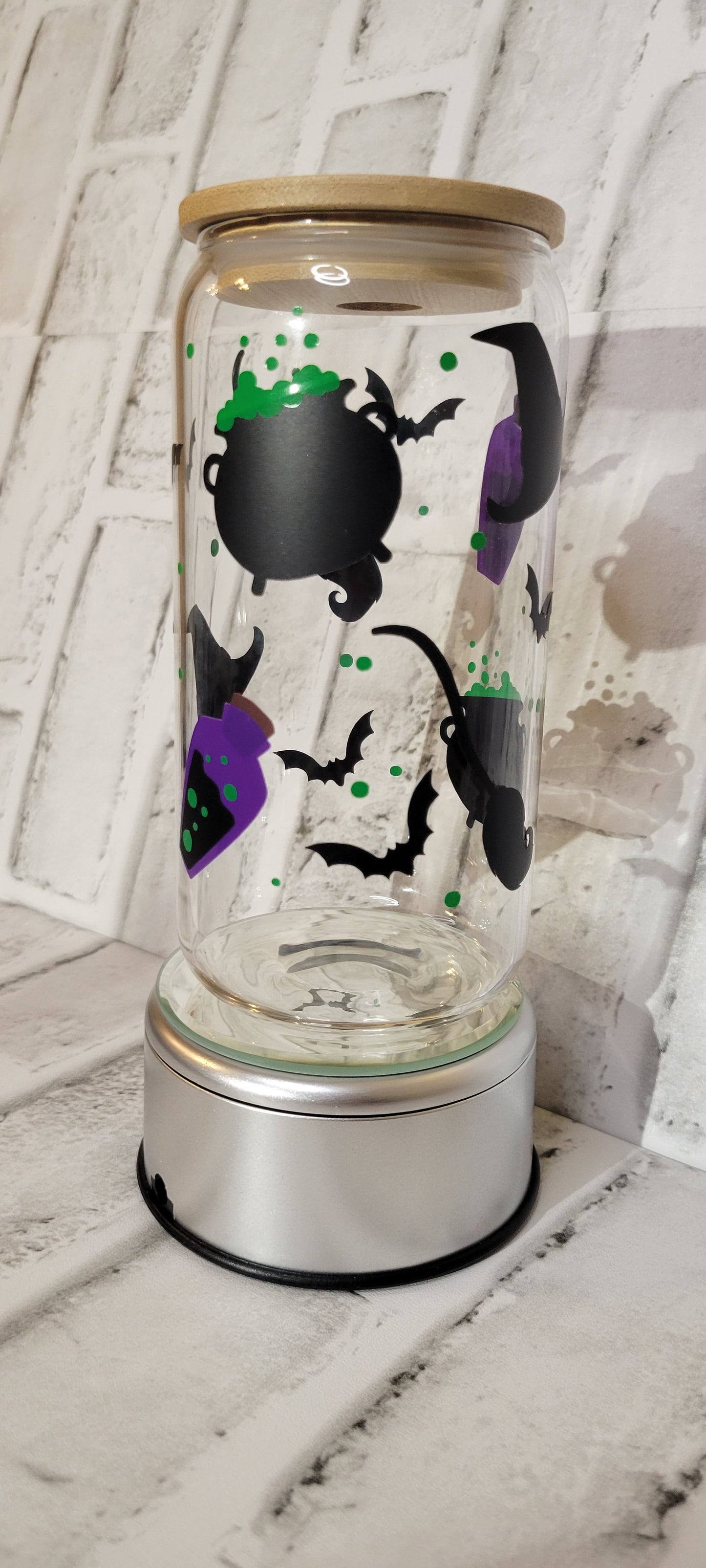 Halloween Bats and Potion Glass Can 16oz Cup