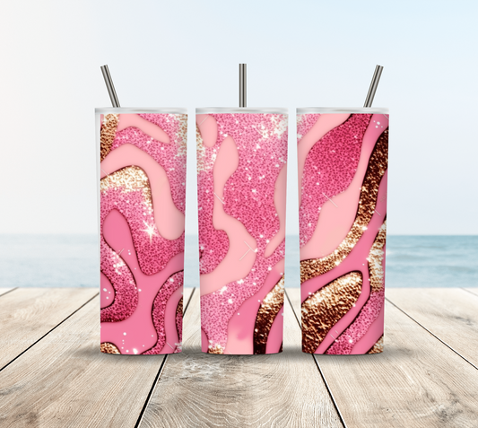 Waves- Pink and Gold Tumbler