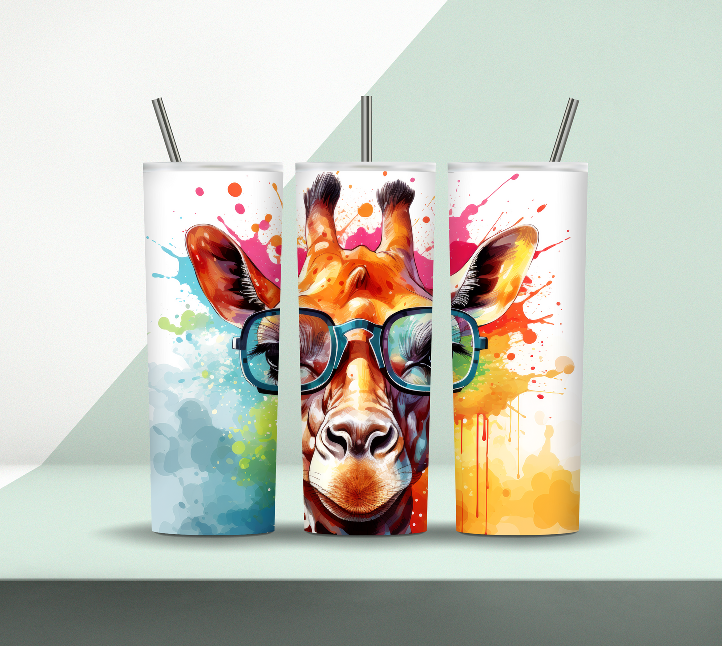 Cute Giraffe with Glasses 20oz Tumbler